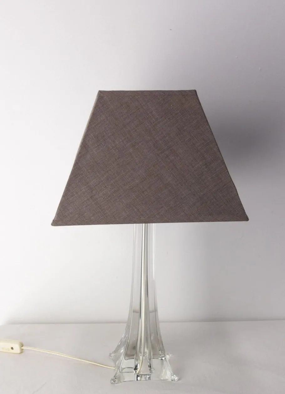 Pamono Glass Table Lamp, French, 1960 Saint Louis