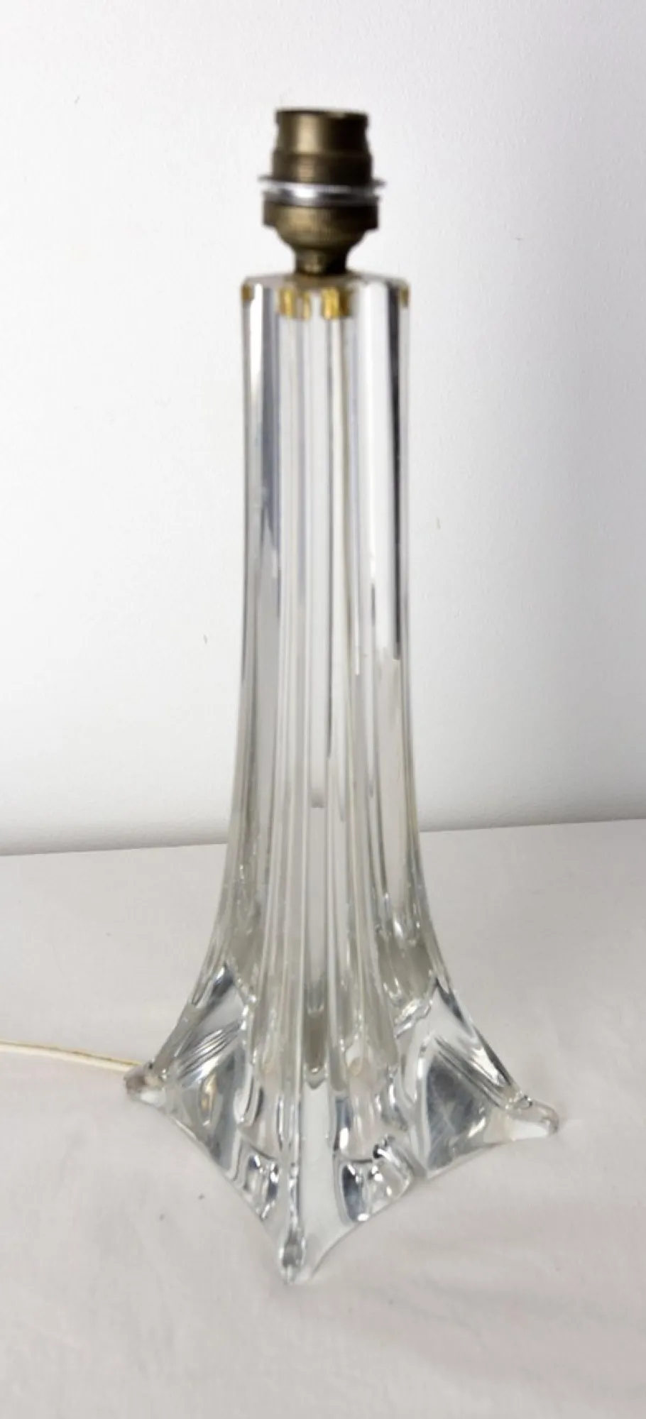 Pamono Glass Table Lamp, French, 1960 Saint Louis