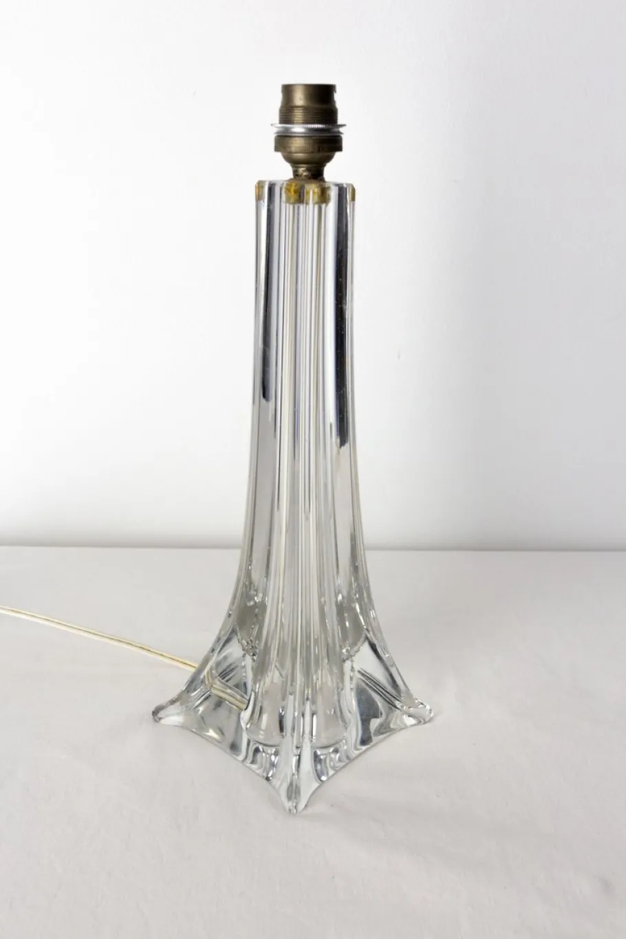 Pamono Glass Table Lamp, French, 1960 Saint Louis