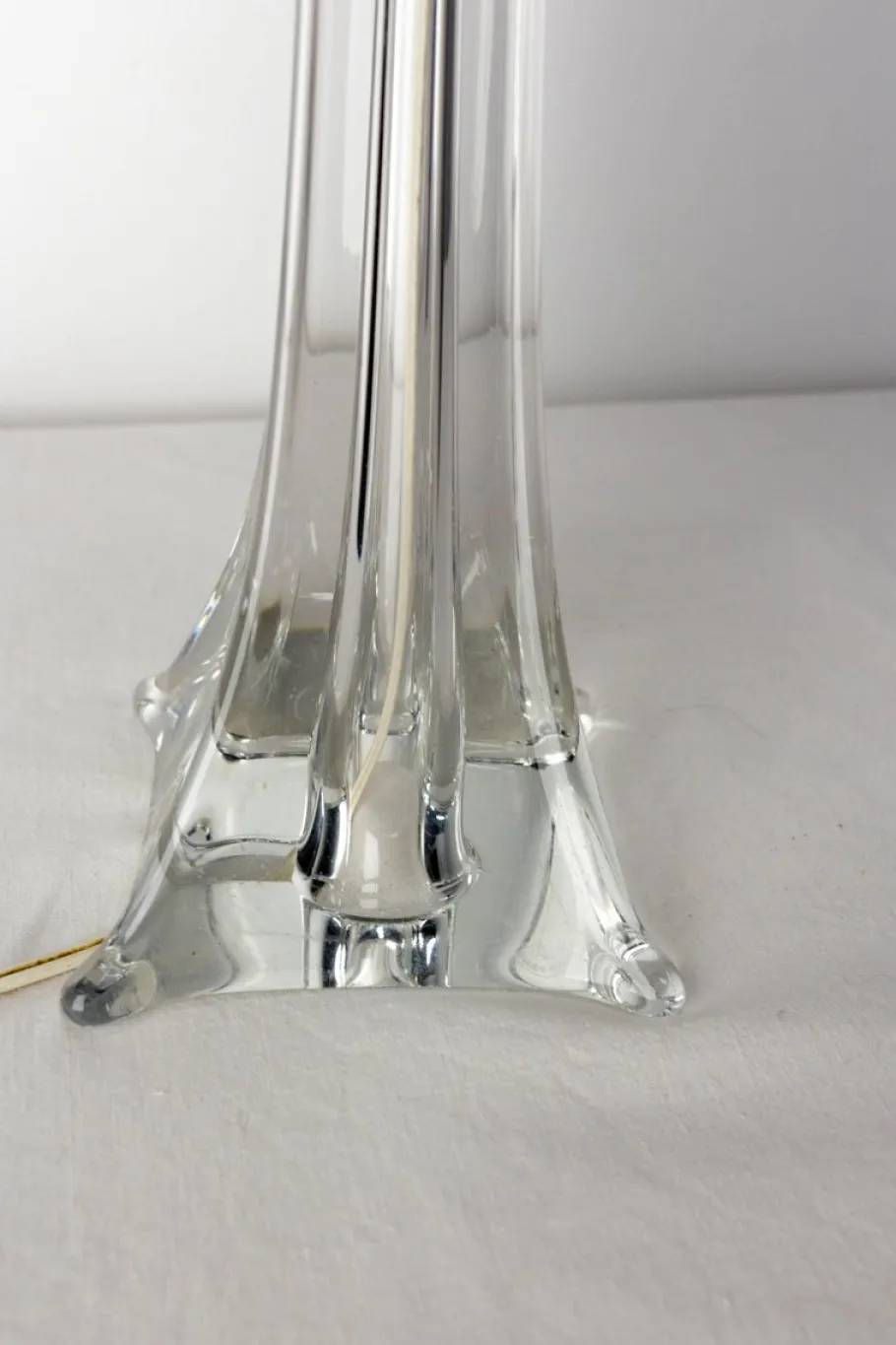 Pamono Glass Table Lamp, French, 1960 Saint Louis