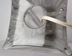 Pamono Glass Table Lamp, French, 1960 Saint Louis