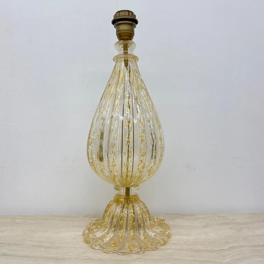 Sale Pamono Glass Table Lamp from Barovier & Toso, Italy, 1970s