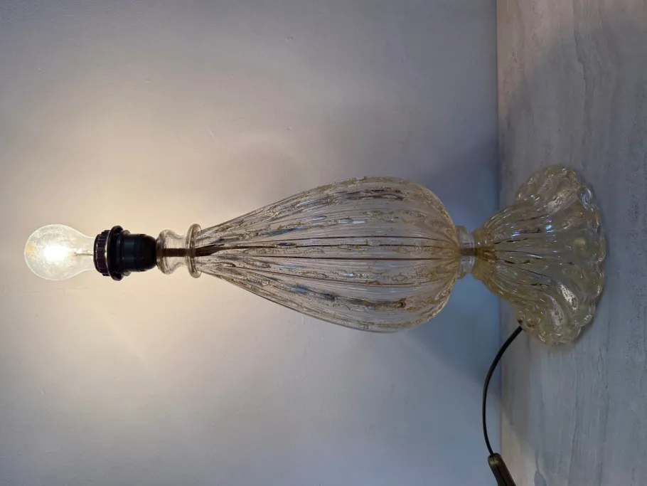 Sale Pamono Glass Table Lamp from Barovier & Toso, Italy, 1970s