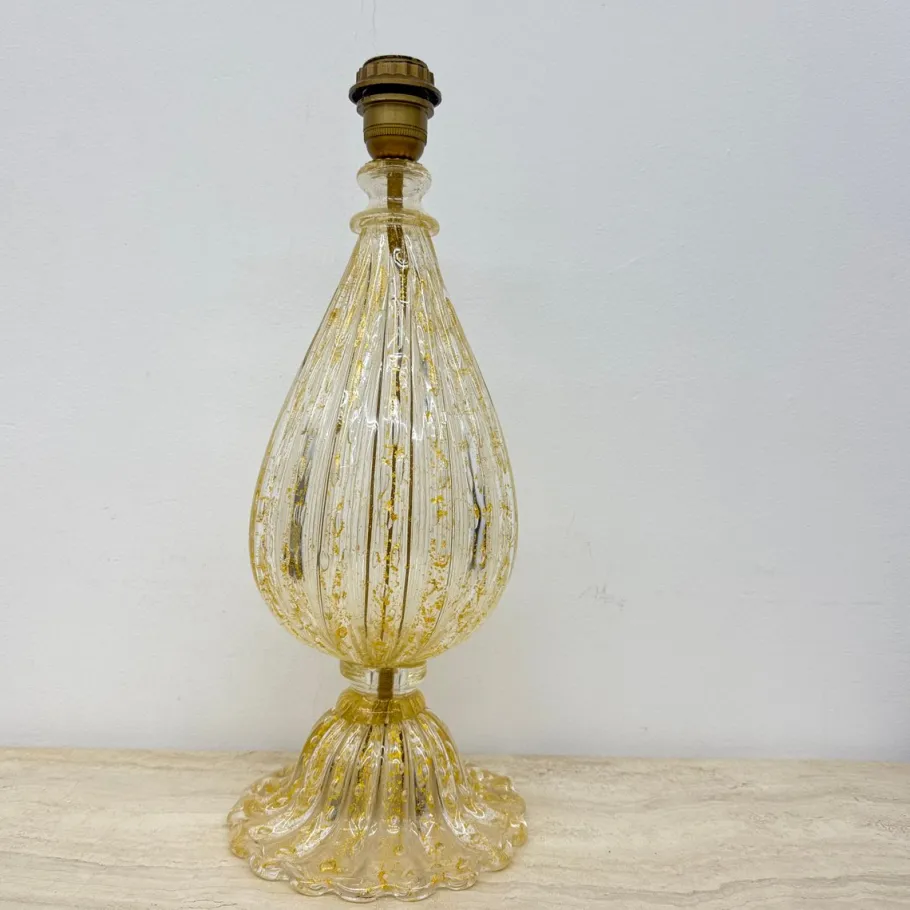 Sale Pamono Glass Table Lamp from Barovier & Toso, Italy, 1970s