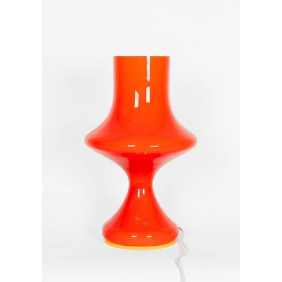 Hot Pamono Glass Table Lamp from OPP Jihlava, 1960s