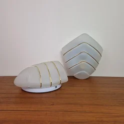 Hot Pamono Glass Wall Lamps from Massive, 1980s, Set of 2