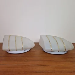 Hot Pamono Glass Wall Lamps from Massive, 1980s, Set of 2