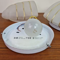 Hot Pamono Glass Wall Lamps from Massive, 1980s, Set of 2