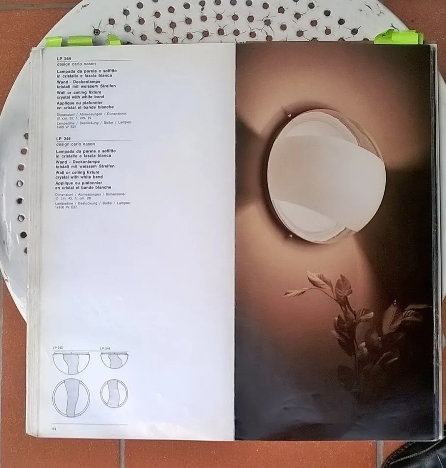 Online Pamono Glass Wall Light by Carlo Nason for Mazzega, 1970s