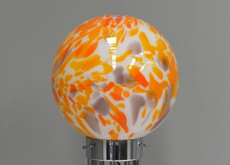 Best Pamono Globe Floor Lamp in Murano Glass and Marble by Goffredo Reggiani, Italy, 1970s