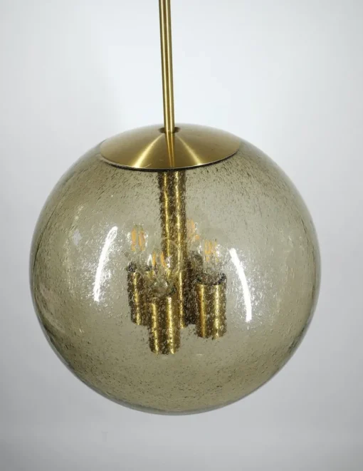 Best Pamono Globe Pendant Lamp in Tinted Bubble Glass by Peill & Putzler, Germany, 1960s