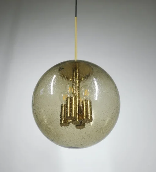 Best Pamono Globe Pendant Lamp in Tinted Bubble Glass by Peill & Putzler, Germany, 1960s