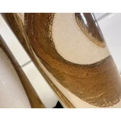 Clearance Pamono Gold and Amber Murano Glass Table Lamps by Simoeng, Set of 2