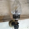 Clearance Pamono Gold and Black Hand Wall Light Torch, 1970s