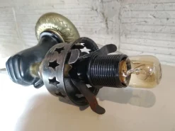 Clearance Pamono Gold and Black Hand Wall Light Torch, 1970s