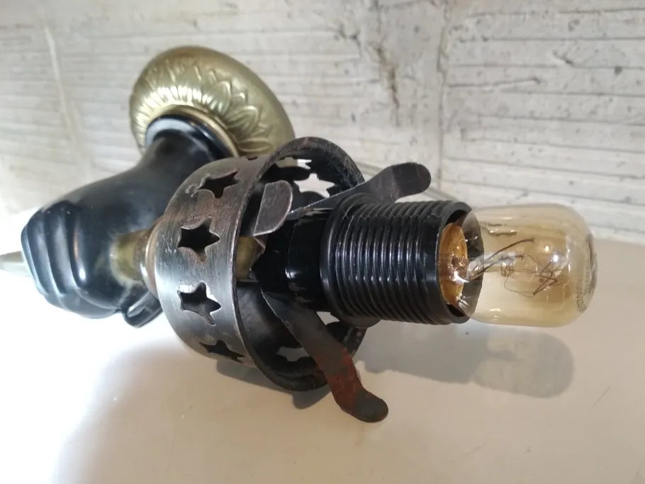 Clearance Pamono Gold and Black Hand Wall Light Torch, 1970s