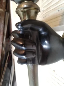 Clearance Pamono Gold and Black Hand Wall Light Torch, 1970s