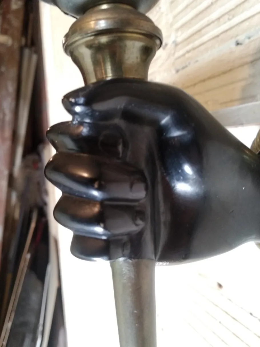 Clearance Pamono Gold and Black Hand Wall Light Torch, 1970s