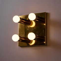 Sale Pamono Gold Brass Wall Lamp