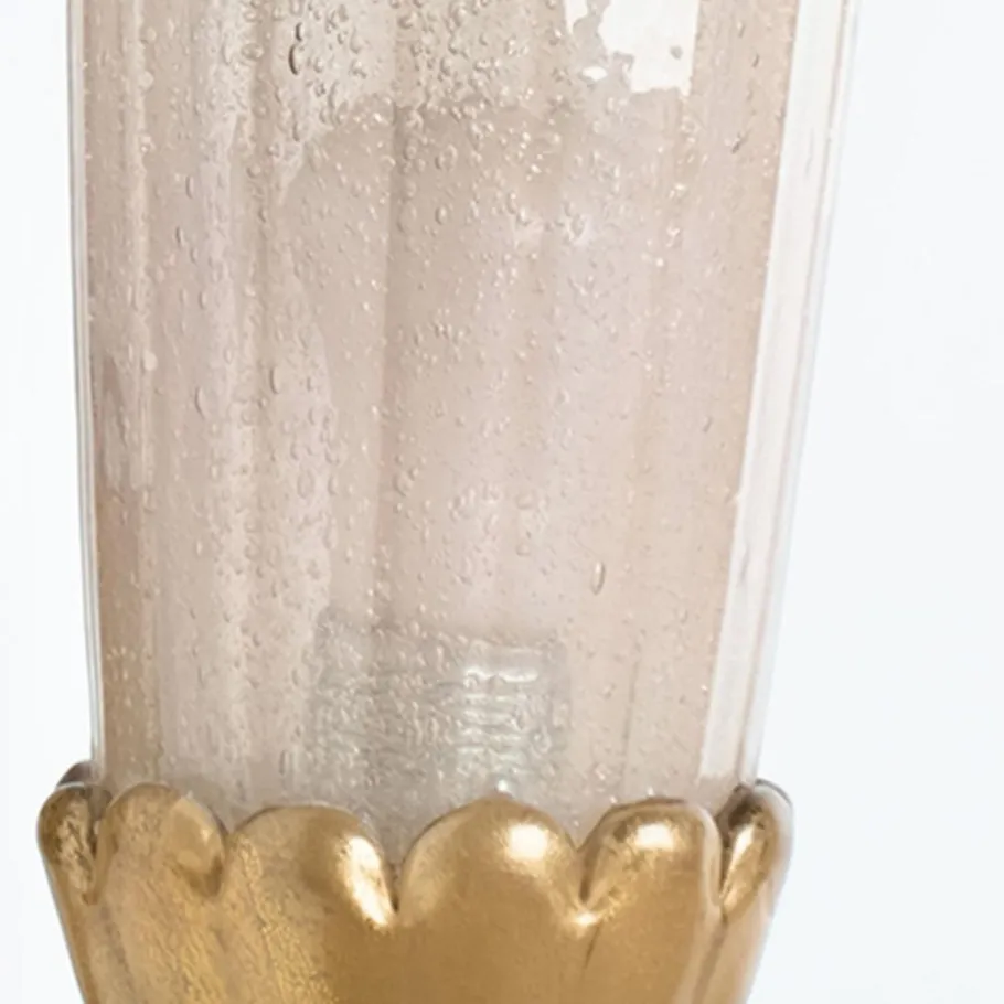 Clearance Pamono Gold Chalice Glass and Brass Wall Light from Barovier, 1960s, Set of 2