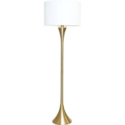 New Pamono Gold Floor Lamp with White Shade