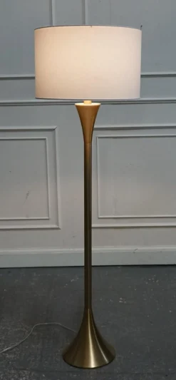 New Pamono Gold Floor Lamp with White Shade