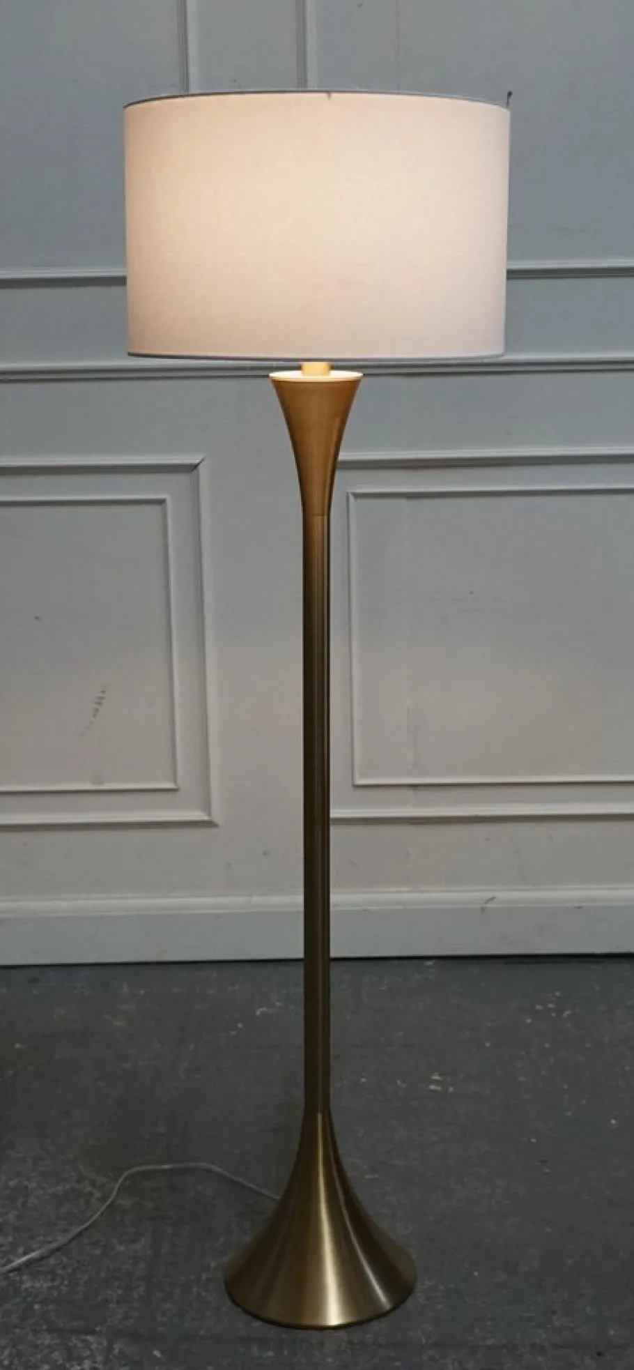 New Pamono Gold Floor Lamp with White Shade