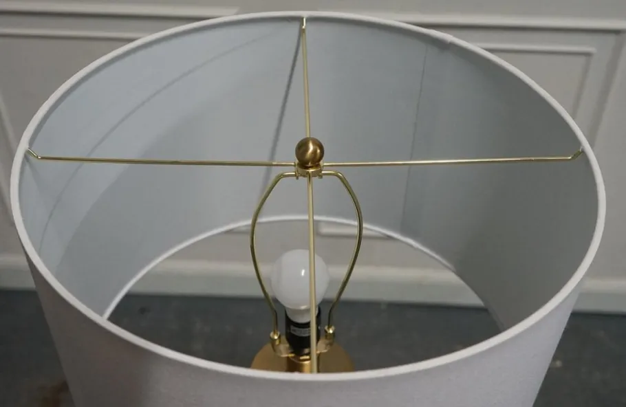 New Pamono Gold Floor Lamp with White Shade