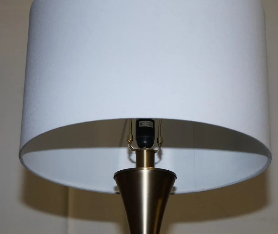 New Pamono Gold Floor Lamp with White Shade