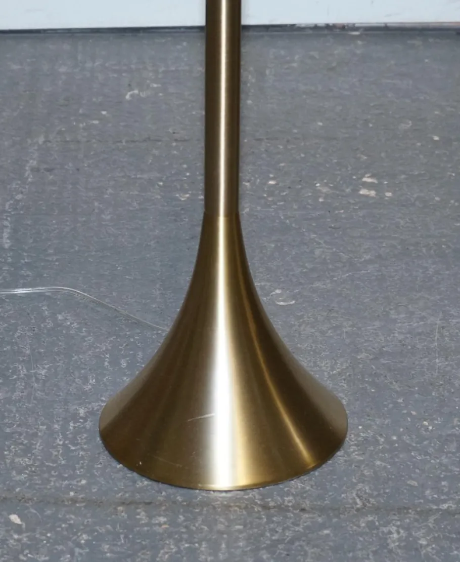 New Pamono Gold Floor Lamp with White Shade