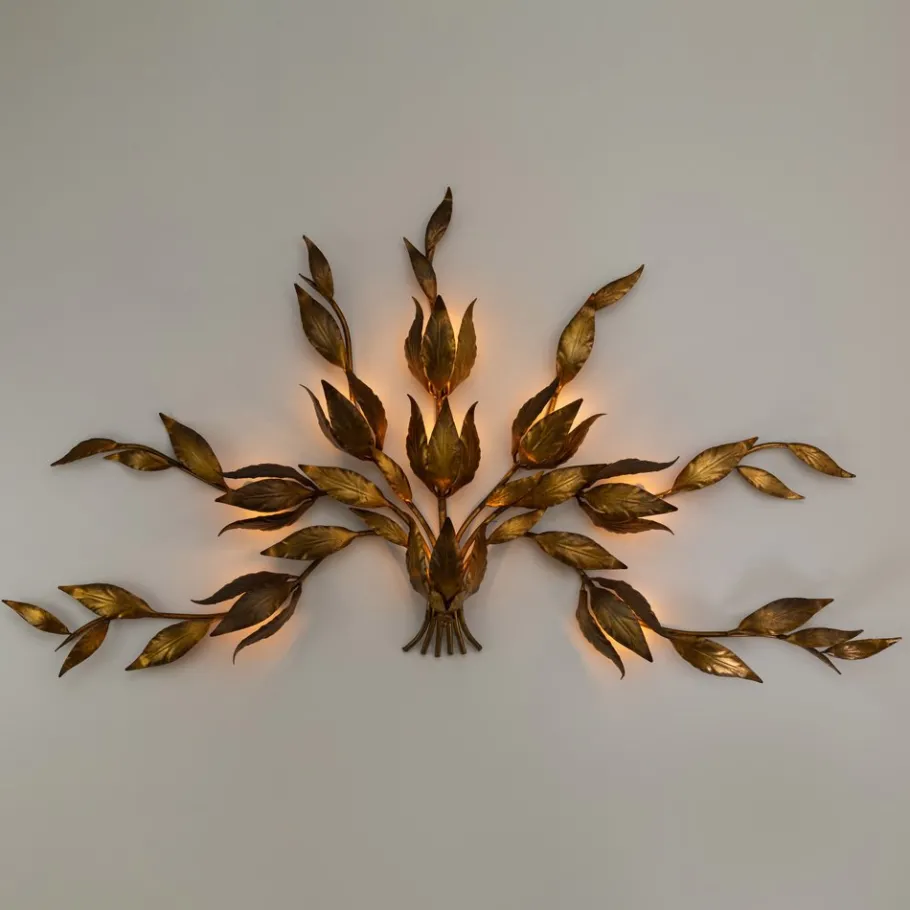 Hot Pamono Gold Wall Sconce by Hans Kögl, Germany, 1970s