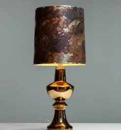 Online Pamono Golden Art Glass Table Lamp by Gustav Leek for Luxus Vitssjö , Sweden, 1960s