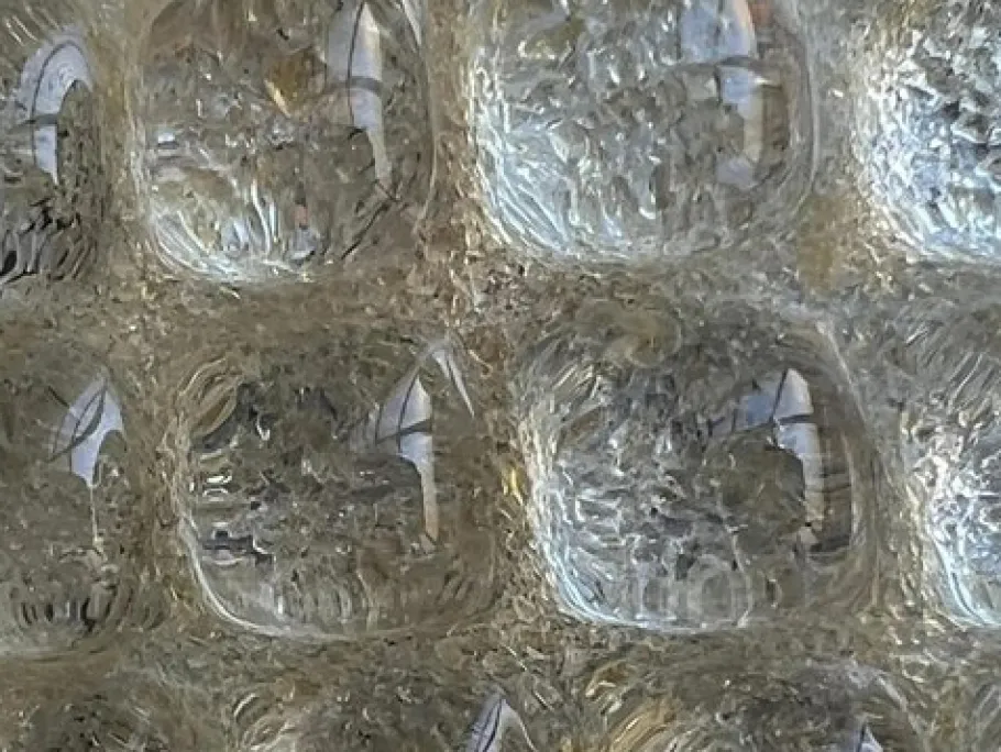 New Pamono Golden Murano Glass Ceiling Lights, 1980s, Set of 4