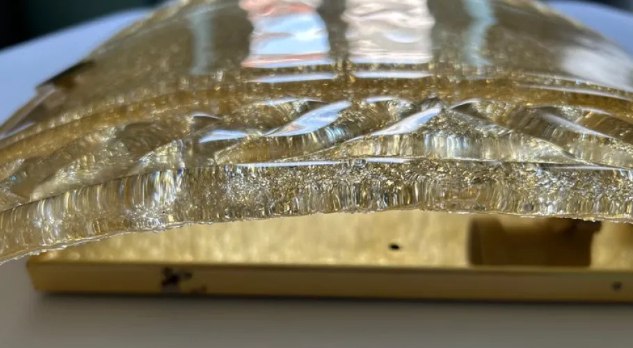 Online Pamono Golden Murano Glass Wall Lights, 1990s, Set of 2