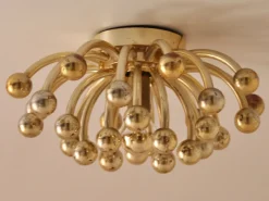 Discount Pamono Golden Pistillino Wall Lamp by Studio Tetrarch for Valenti Luce, 1970s