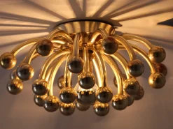 Discount Pamono Golden Pistillino Wall Lamp by Studio Tetrarch for Valenti Luce, 1970s