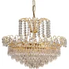 Discount Pamono Gold-Plated and Faceted Crystal Chandelier from Rejmyre, Sweden, 1970s