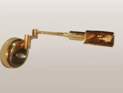 New Pamono Gold-Plated Brass Wall Light, 1980s