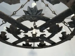 Online Pamono Gothic Style Wrought Iron Chandelier with 12 Lights, 1940s