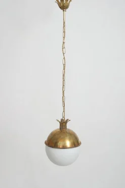 Online Pamono Granada Brass and Opaline Pendant Lamp by Barracuda Interiors