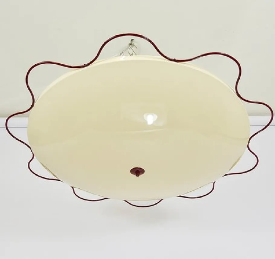 New Pamono Grand Mid-Century Flush Mount Uplight Ceiling Lamp from Filmcasino Vienna, 1950s