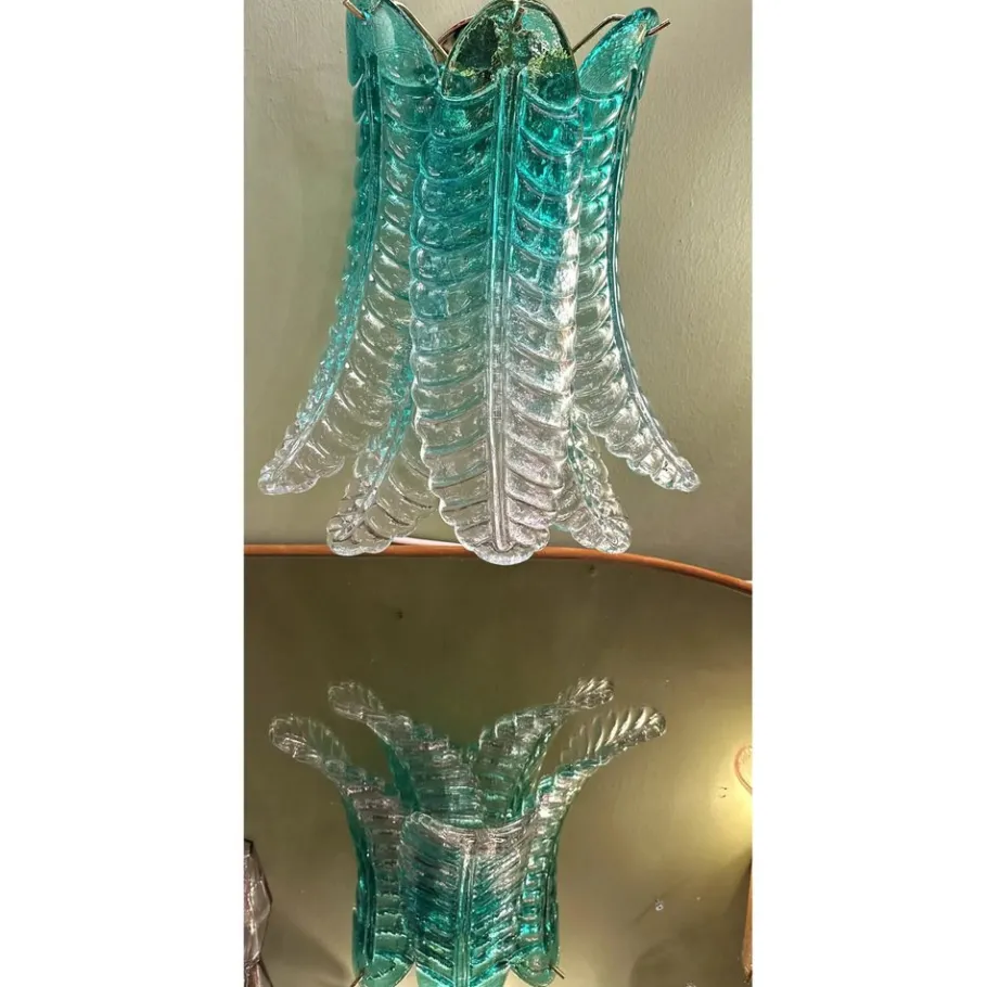New Pamono Greeen Felci Murano Glass Wall Sconces by Simoeng, Set of 2