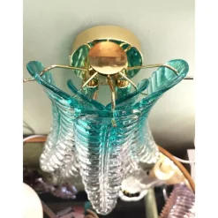 New Pamono Greeen Felci Murano Glass Wall Sconces by Simoeng, Set of 2