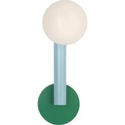 Sale Pamono Green and Light Blue Tube with Globes and Cones Wall Light by Atelier Areti