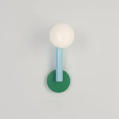 Sale Pamono Green and Light Blue Tube with Globes and Cones Wall Light by Atelier Areti