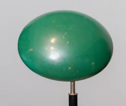 Pamono Green and Metal Table Lamp attributed to Harald Notini for Arvid Böhlmarks, 1930s