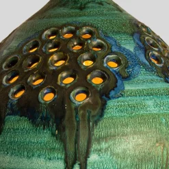 Online Pamono Green, Blue and Brown Ceramic Pendant, Denmark, 1960s