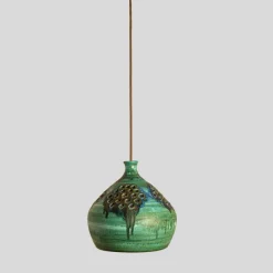Online Pamono Green, Blue and Brown Ceramic Pendant, Denmark, 1960s