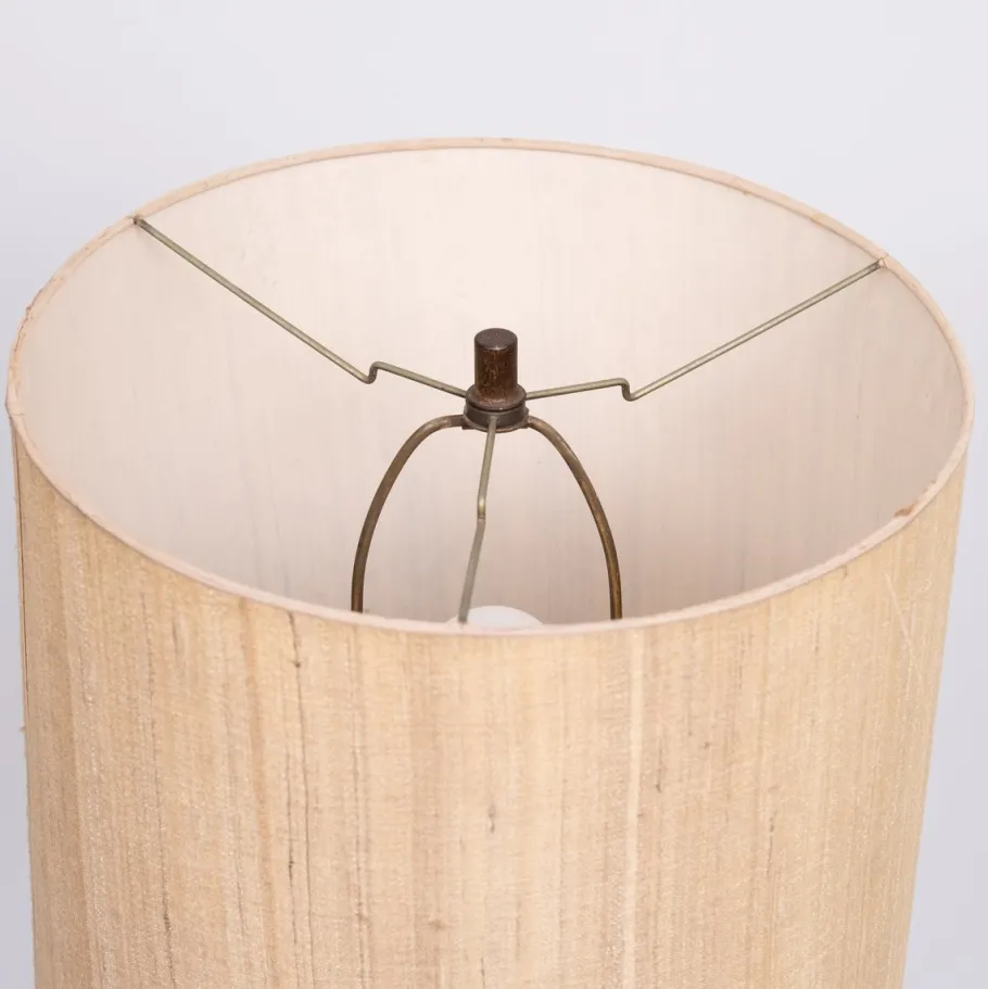 Sale Pamono Green Leather Floor Lamp in the style of Jacques Adnet, France, 1950s