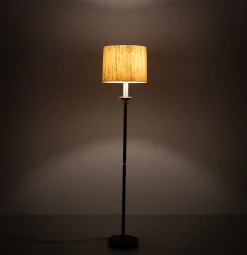 Sale Pamono Green Leather Floor Lamp in the style of Jacques Adnet, France, 1950s